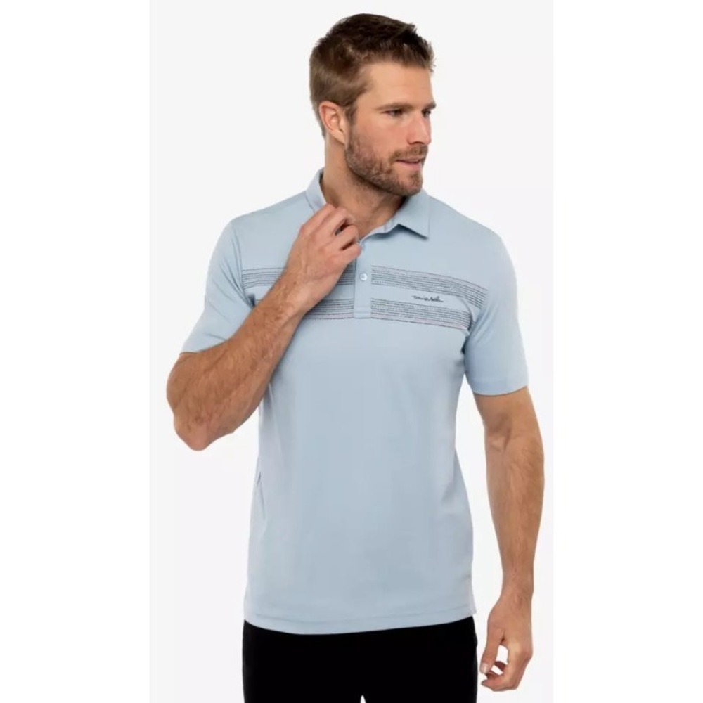 TravisMathew‎ PGA National Golf Polo Men's M Blue Stripe Pima Cotton Resort